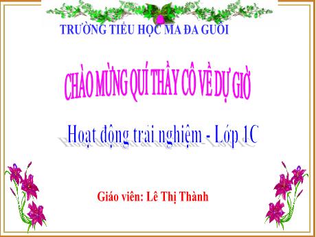 Bài giảng Hoạt động trải nghiệm Lớp 1 - Bài 10: Sử dụng an toàn đồ dùng trong gia đình - Năm học 2020-2021 - Lê Thị Thành