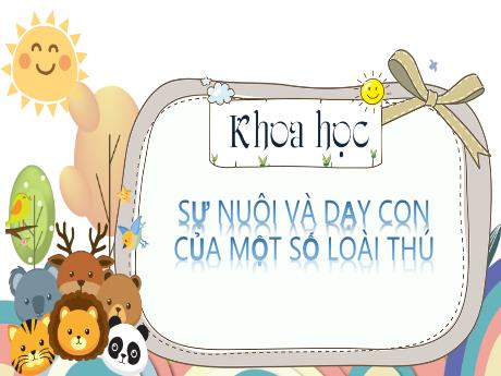 Bài giảng Khoa học Lớp 5 - Bài: Sự nuôi và dạy con của một số loài thú
