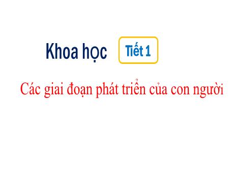 Bài giảng Khoa học Lớp 5 - Tuần 27, Bài: Các giai đoạn phát triển của con người