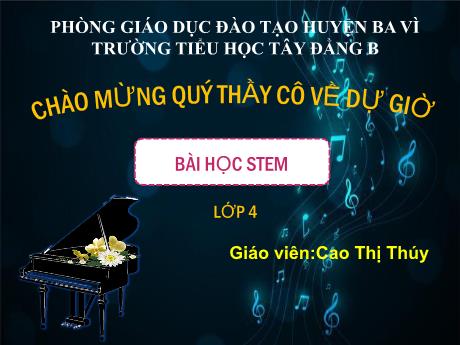 Bài giảng STEM Lớp 4 - Bài: Âm thanh trong cuộc sống - Năm học 2023-2024 - Cao Thị Thúy