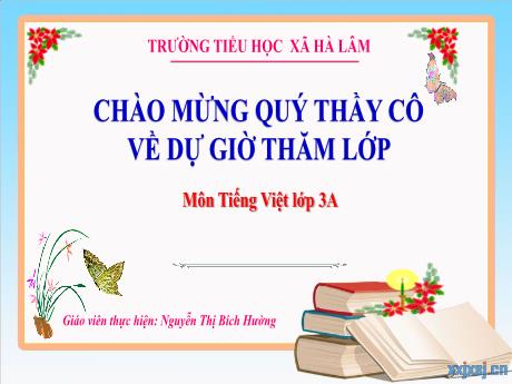 Bài giảng Tiếng Việt Lớp 3 - Bài 22: Để cháu nắm tay ông (Tiết 3) - Năm 2022-2023 - Nguyễn Thị Bích Hường