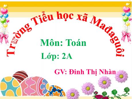 Bài giảng Toán Lớp 2 - Bài: Đường thẳng - Năm học 2019-2020 - Đinh Thị Nhàn
