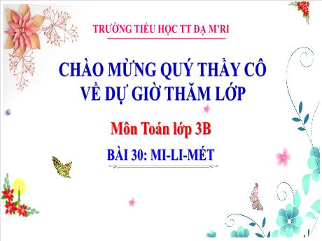 Bài giảng Toán Lớp 3 (Kết nối tri thức với cuộc sống) - Bài 30: Mi-li-mét - Năm học 2023-2024