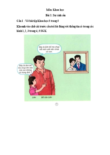 Bài ôn tập môn Khoa học Lớp 5 - Tuần 1