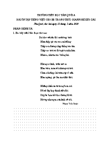 Bài ôn tập Tiếng Việt Lớp 4 - Ngày 23/3 - Năm học 2019-2020 - Trường Tiểu học Tân Quới A