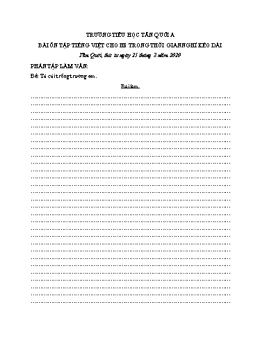 Bài ôn tập Tiếng Việt Lớp 4 - Ngày 25/3 - Năm học 2019-2020 - Trường Tiểu học Tân Quới A