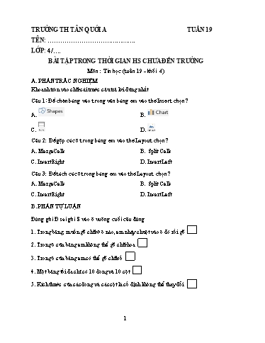 Bài tập các môn Lớp 4 - Tuần 19 - Năm học 2021-2022 - Trường Tiểu học Tân Quới A