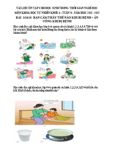 Bài tập Khoa học Lớp 4 - Tuần 8, Bài 15&16: Bạn cảm thấy thế nào khi bị bệnh + ăn uống khi bị bệnh - Trường Tiểu học Thành Lợi C (Có đáp án)