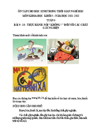 Bài tập Khoa học Lớp 5 - Tuần 5 - Trường Tiểu học Thành Lợi C (Có đáp án)