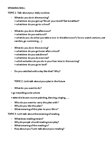 Bài tập ôn tập môn Tiếng Anh Lớp 5