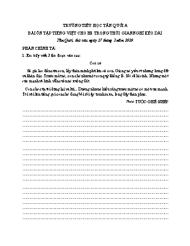 Bài tập ôn tập Tiếng Việt Lớp 4 - Ngày 27/3 - Năm học 2019-2020 - Trường Tiểu học Tân Quới A