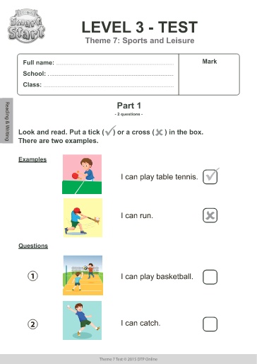 Bài tập Tiếng Anh Lớp 5 (i Learn Smart World) - Tuần 11, Theme 7: Sports and Leisure - Trường Tiểu học Tân Quới A