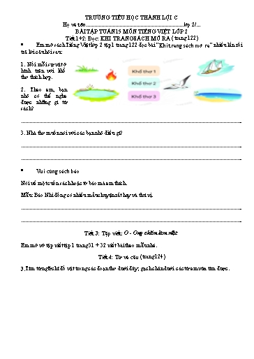 Bài tập Tiếng Việt Lớp 2 - Tuần 15 - Trường Tiểu học Thành Lợi C (Có đáp án)