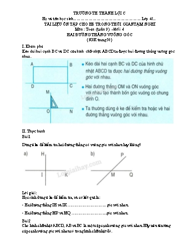 Bài tập Toán Lớp 4 - Tuần 9 - Trường Tiểu học Thành Lợi C (Có đáp án)