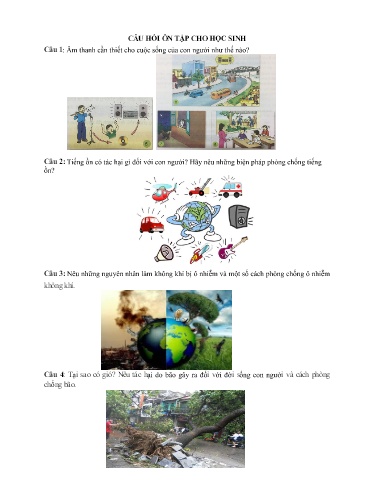 Câu hỏi ôn tập môn Khoa học Lớp 5