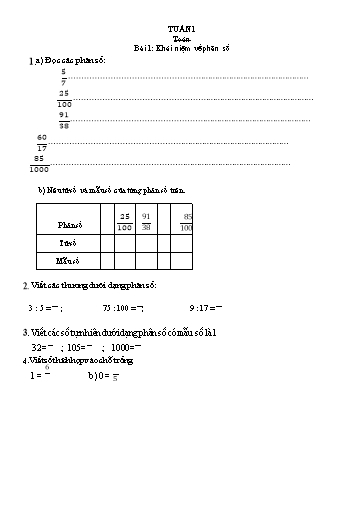 Ôn tập Toán Lớp 5 - Tuần 1