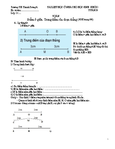 Tài liệu học ở nhà môn Toán, Tiếng Việt Lớp 3 - Tuần 20 - Năm học 2021-2022 - Trường Tiểu học Thành Trung A